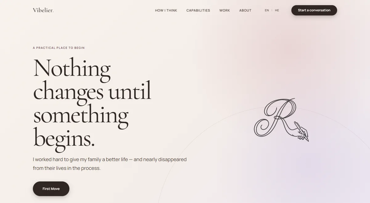 The First Move landing page: Nothing changes until something begins